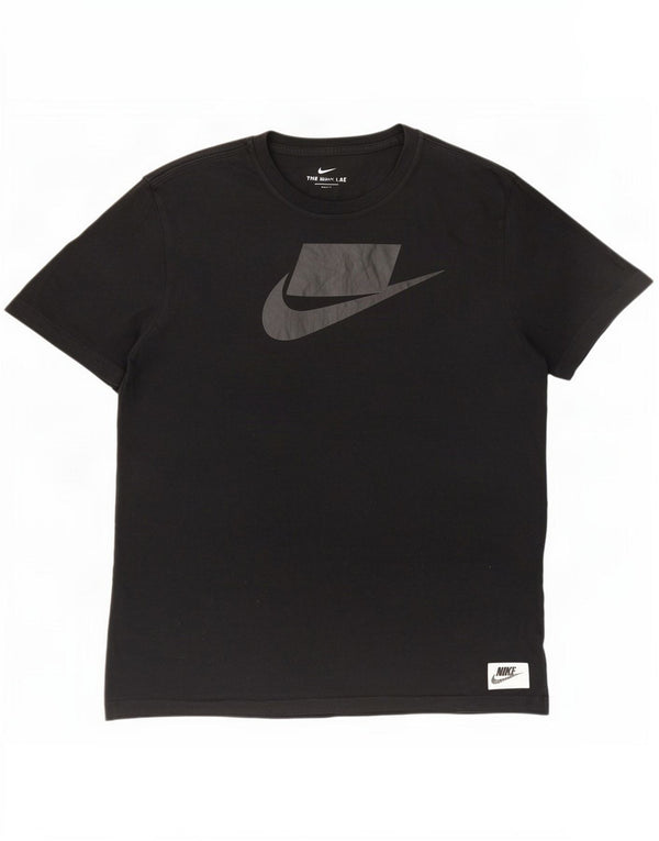 Męski T-shirt z grafiką Nike, duży, czarny, bawełniany