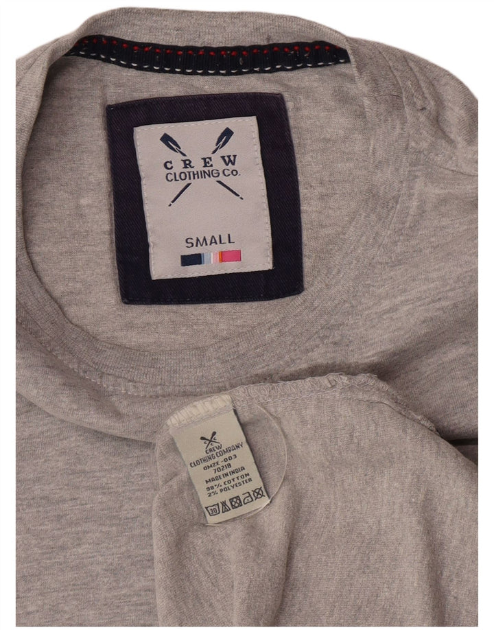 Crew Clothing Mens T-Shirt Top Small Grey Cotton