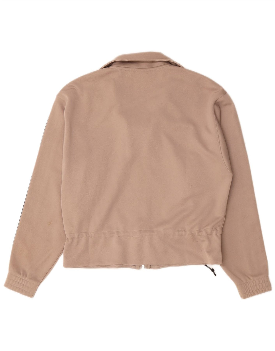 Adidas Womens Oversized Tracksuit Top Jacket UK 8 Small Beige Polyester