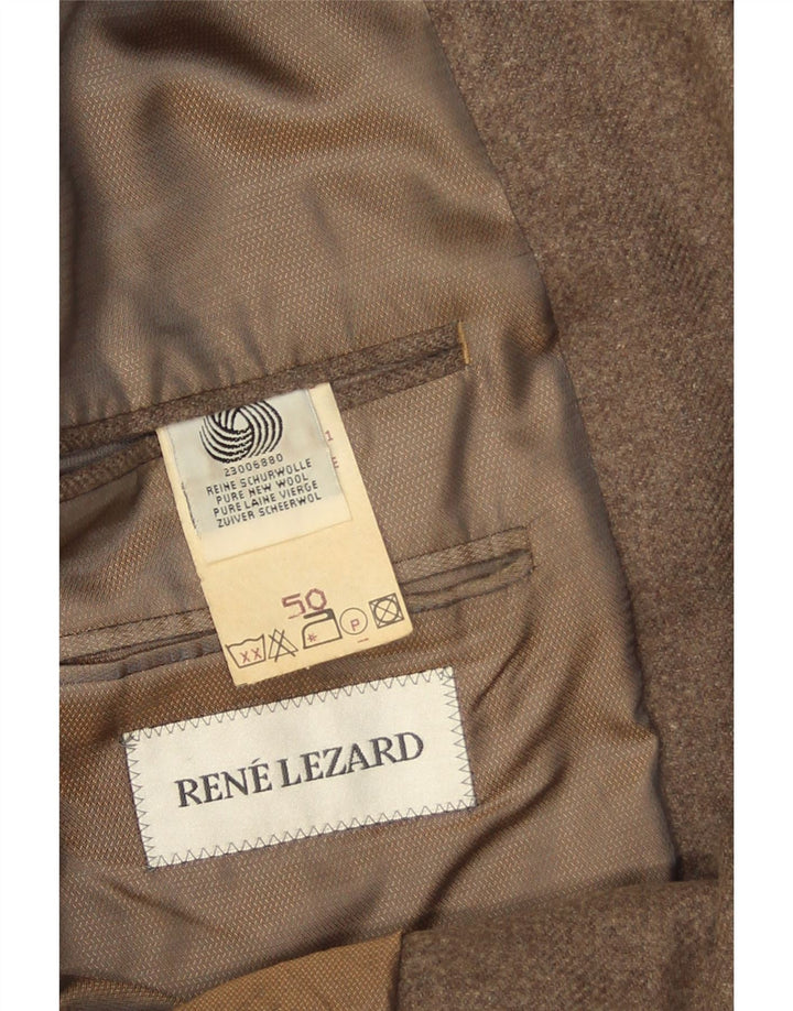 Rene Lezard Mens 2 Button Blazer Jacket EU 50 Large Brown New Wool