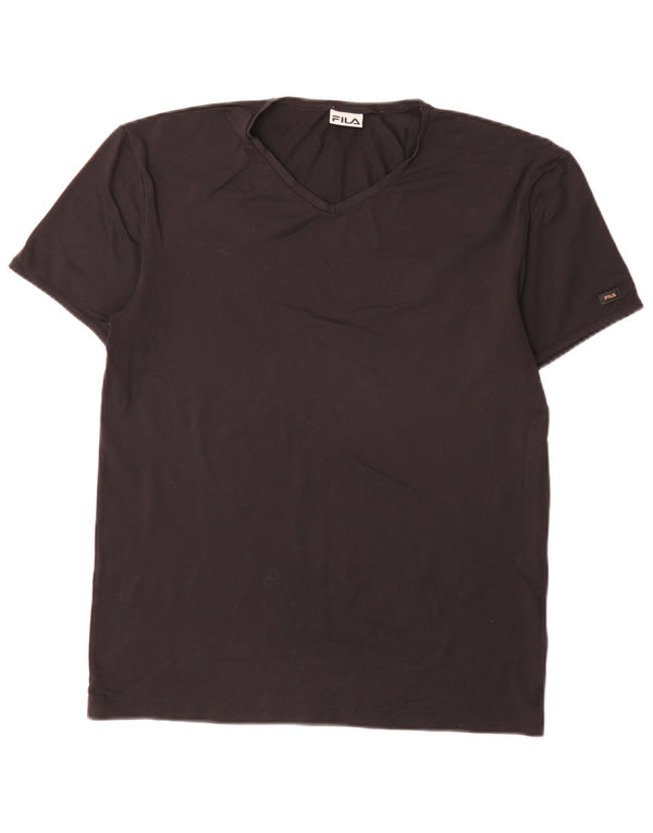 Fila Mens T-Shirt Top Medium Black