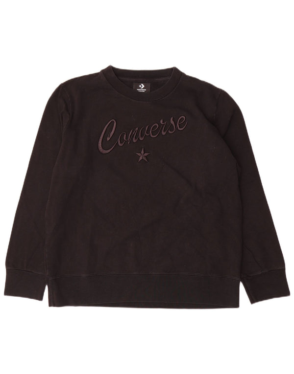 Converse Graphic Sweatshirt Jumper UK 16 Stor sort bomuld