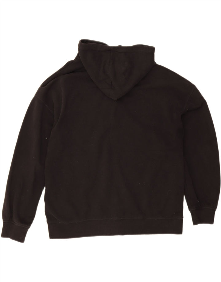 Essentials Womens Zip Hoodie Sweater UK 14 Medium Black Cotton