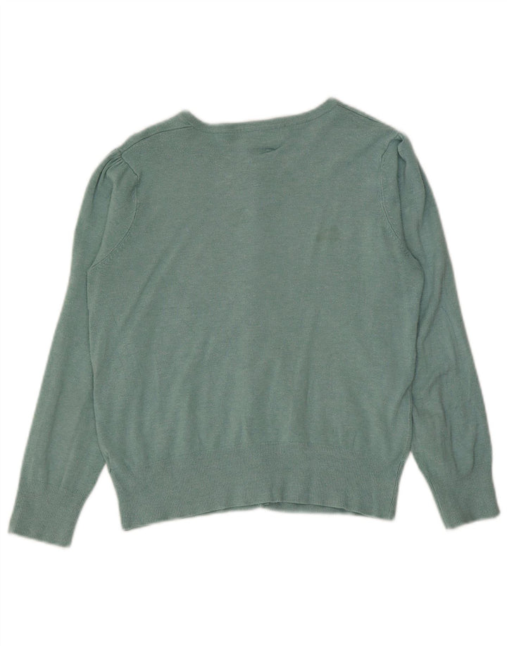 Marks & Spencer Womens Cardigan Sweater UK 12 Medium Green Viscose