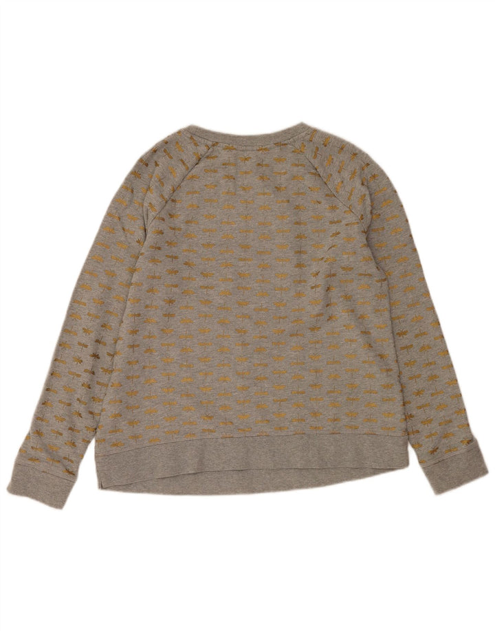 Boden Dame Abstrakt mønster Sweatshirt Jumper UK 14 Medium Grey Bomuld