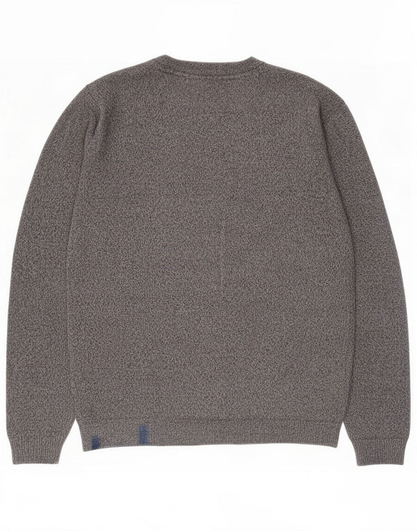 Jack & Jones Mens Crew Neck Jumper Sweater Medium Grey Flecked Cotton