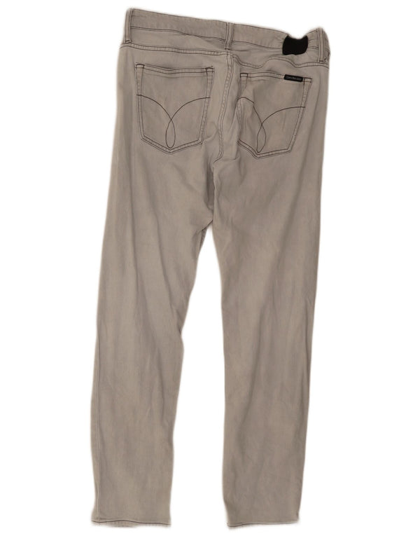 Calvin Klein Mens Slim Jeans W36 L32 Grey Cotton