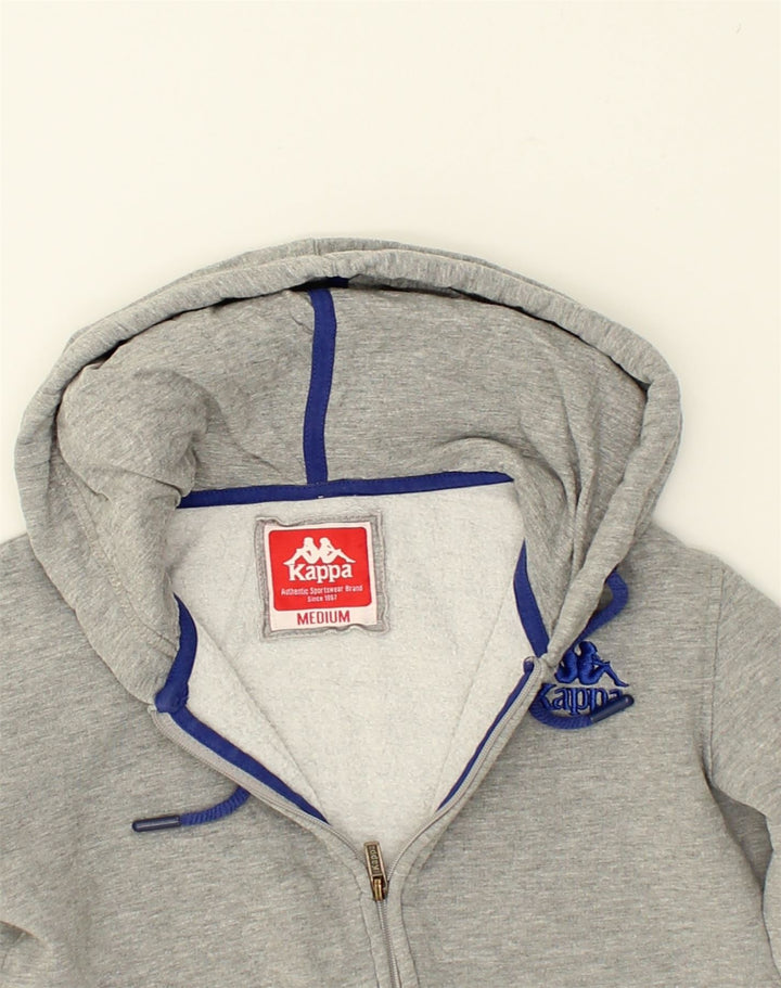 KAPPA Womens Zip Hoodie Sweater UK 12 Medium Grey Cotton | Vintage Kappa | Thrift | Second-Hand Kappa | Used Clothing | Messina Hembry 