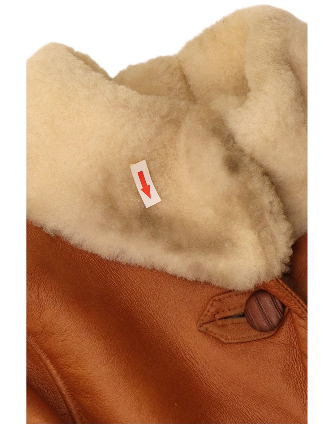Vintage Womens Oversized Shearling Jacket IT 44 Medium Brown