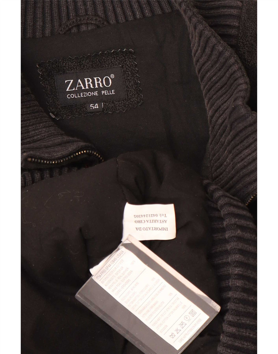 Jaqueta de couro masculina Zarro IT 54 2XL preta