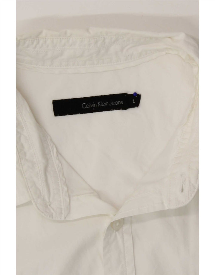 Calvin Klein Jeans Mens Short Sleeve Shirt Large White