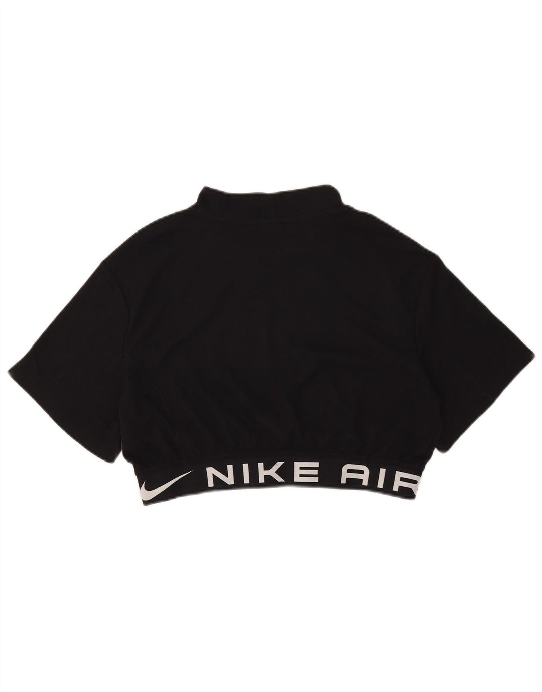 Nike Womens Crop Graphic T-Shirt Top UK 14 Medium Black Polyester