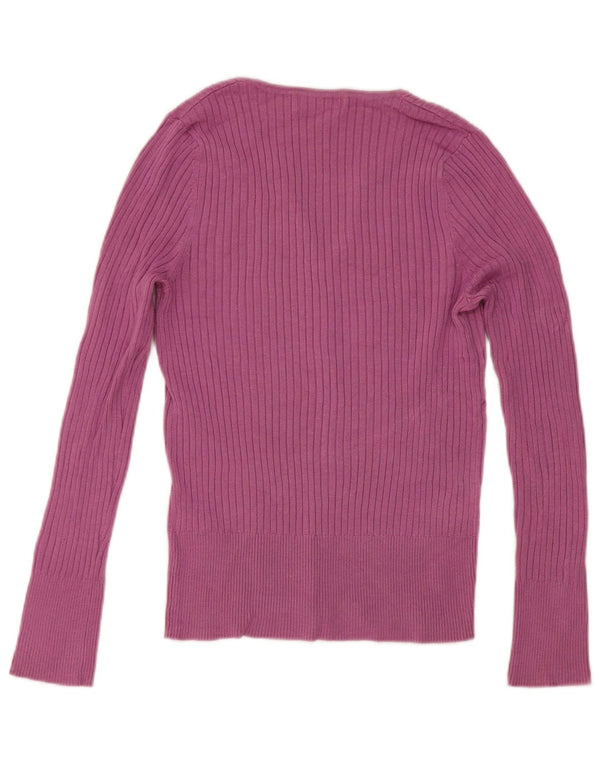 Marks & Spencer Damen-Pullover mit V-Ausschnitt, Gr. 12, Mittelrosa, Viskose