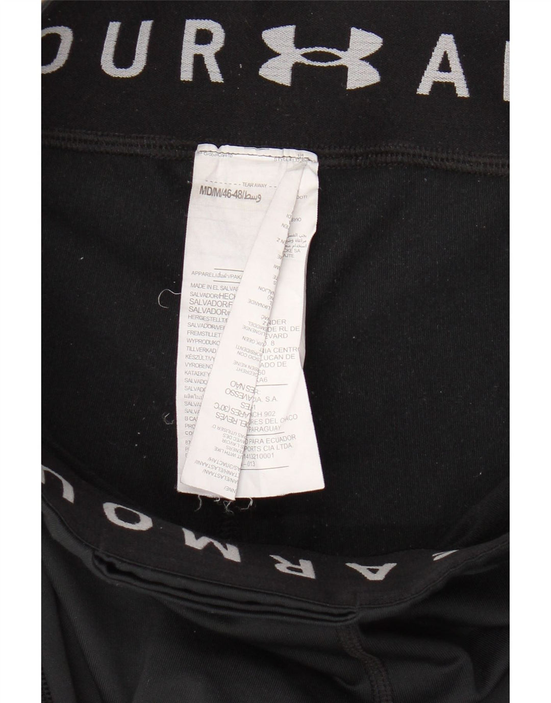 UNDER ARMOUR Womens Graphic Leggings UK 14 Medium Black Colourblock Vintage Under Armour and Second-Hand Under Armour from Messina Hembry 