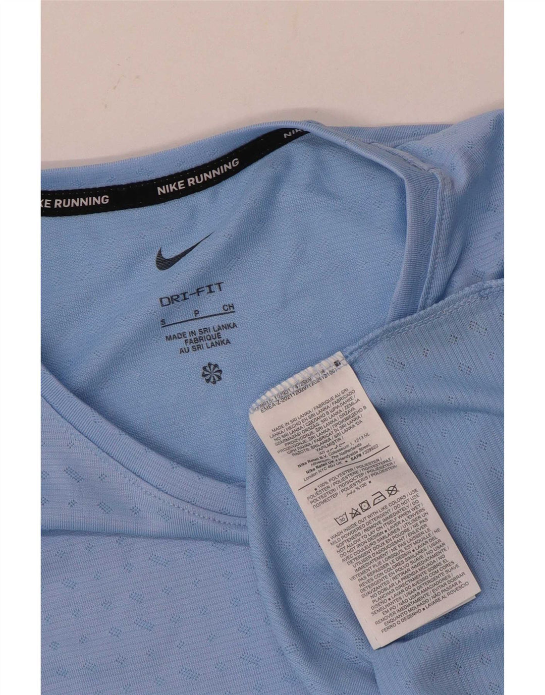 Nike Mens Dri Fit T-Shirt Top Small Blue Spotted Polyester