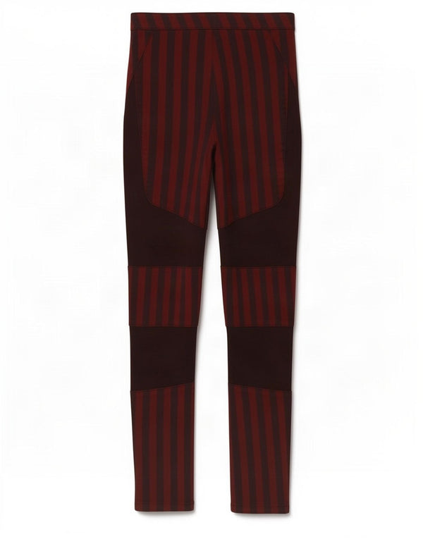Pantaloni casual skinny da donna Topshop UK 10 piccoli W26 L28 bordeaux a righe