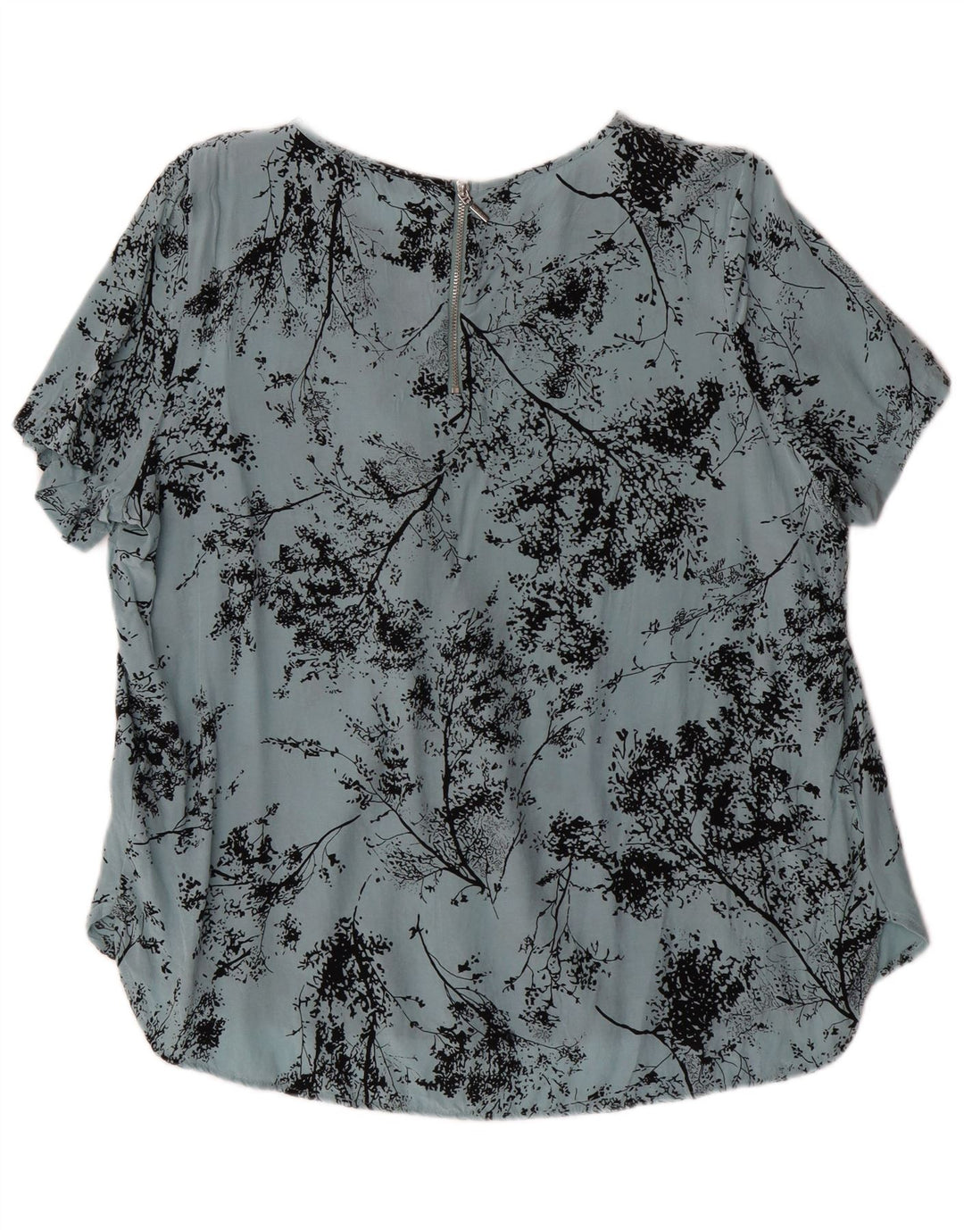 MARKS & SPENCER Womens Blouse Top UK 16 Large  Blue Floral Cupro