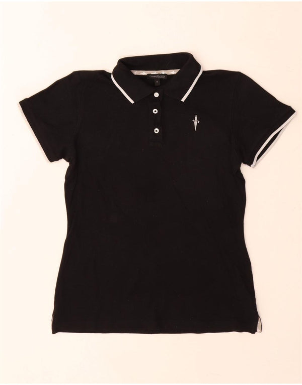 Tricou polo Cesare Paciotti pentru femei UK 12 bumbac mediu negru