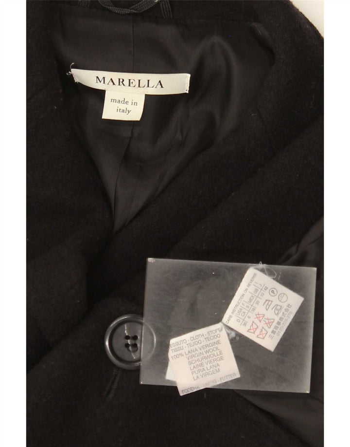 Marella Womens 2 Button Blazer Jacket UK 10 Small Black Wool
