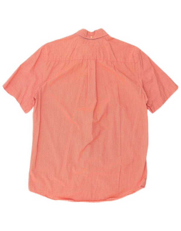 Tommy Hilfiger Mens Short Sleeve Classic Fit Shirt Small Red Houndstooth
