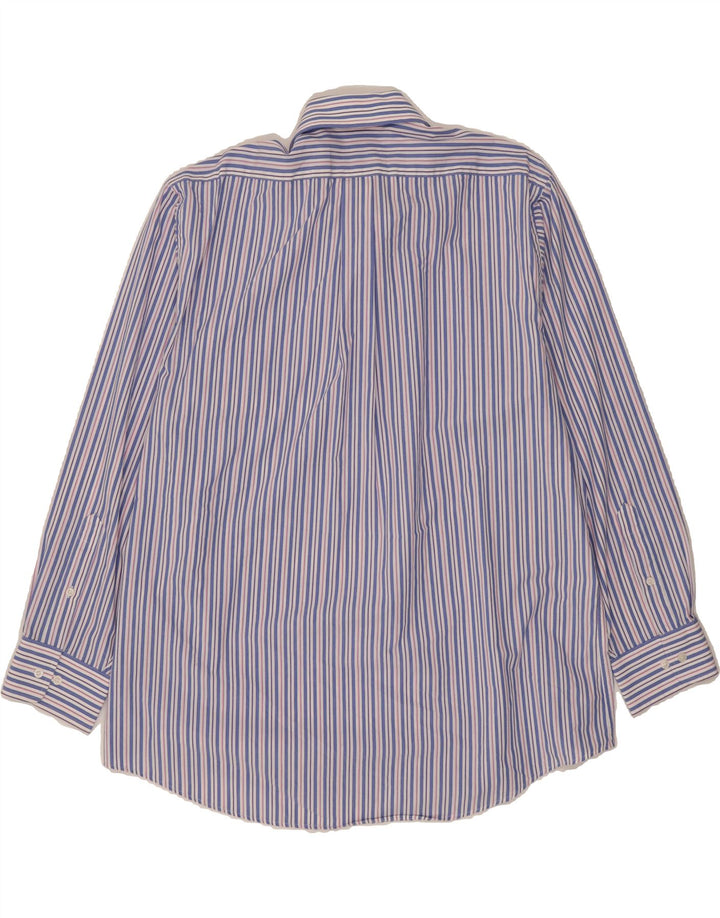 CHAPS Mens Shirt Size 17 1/2 XL Blue Striped Cotton Vintage Chaps and Second-Hand Chaps from Messina Hembry 