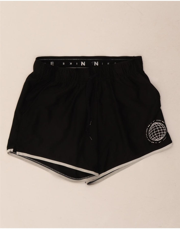 Nike Short de sport graphique pour femme UK 8 Small Noir Polyester