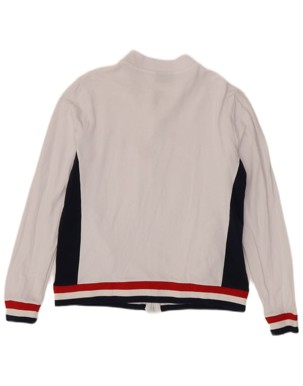 Fila Veste de survêtement pour femme UK 14 Medium White Colourblock Cotton