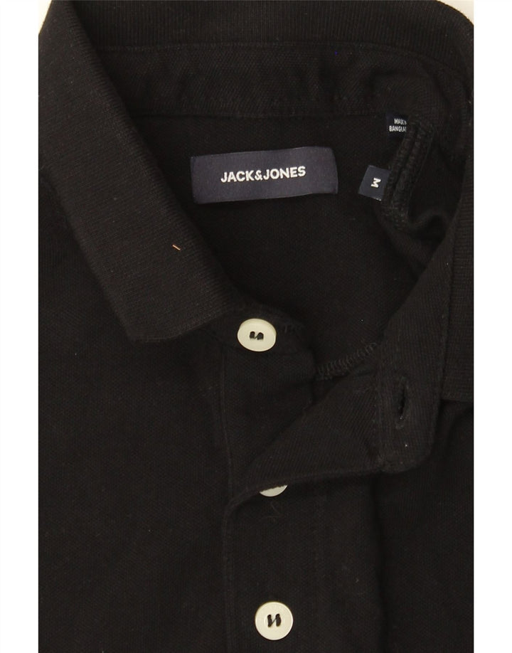 JACK & JONES Mens Polo Shirt Medium Black Cotton Vintage Jack & Jones and Second-Hand Jack & Jones from Messina Hembry 