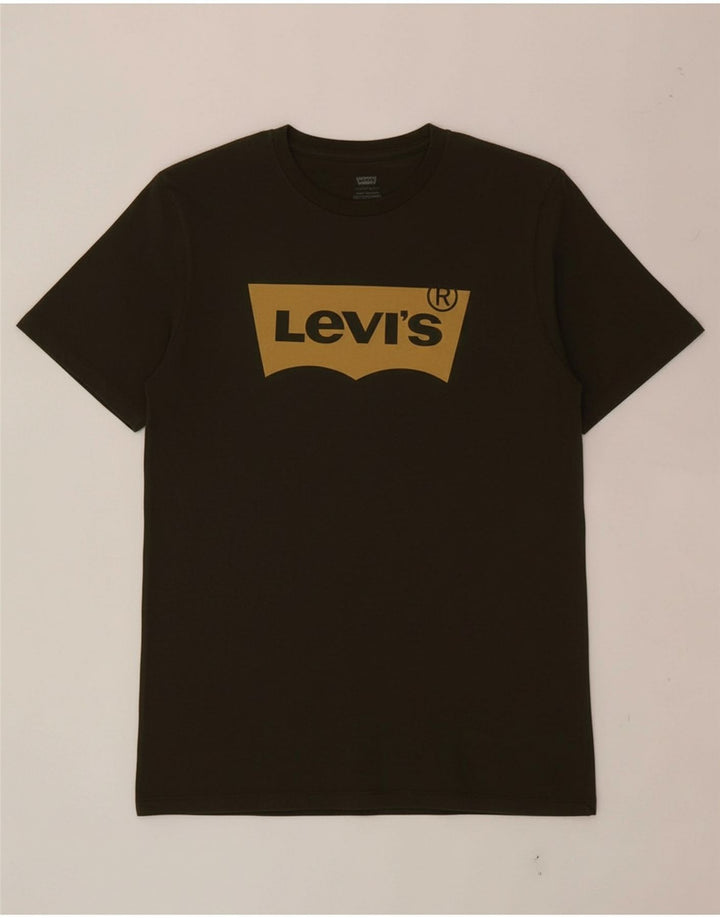 LEVI'S Mens Graphic T-Shirt Top Small Green Cotton