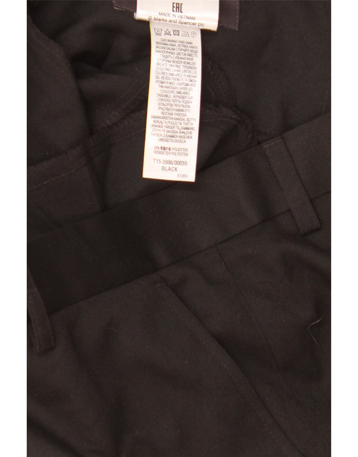 Marks & Spencer Herre Regular Suit Bukser W36 L25 Sort Polyester