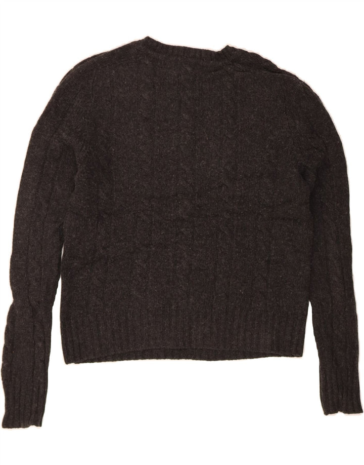 J. CREW Womens Crew Neck Jumper Sweater UK 12 Medium Grey Lambswool Vintage J. Crew and Second-Hand J. Crew from Messina Hembry 