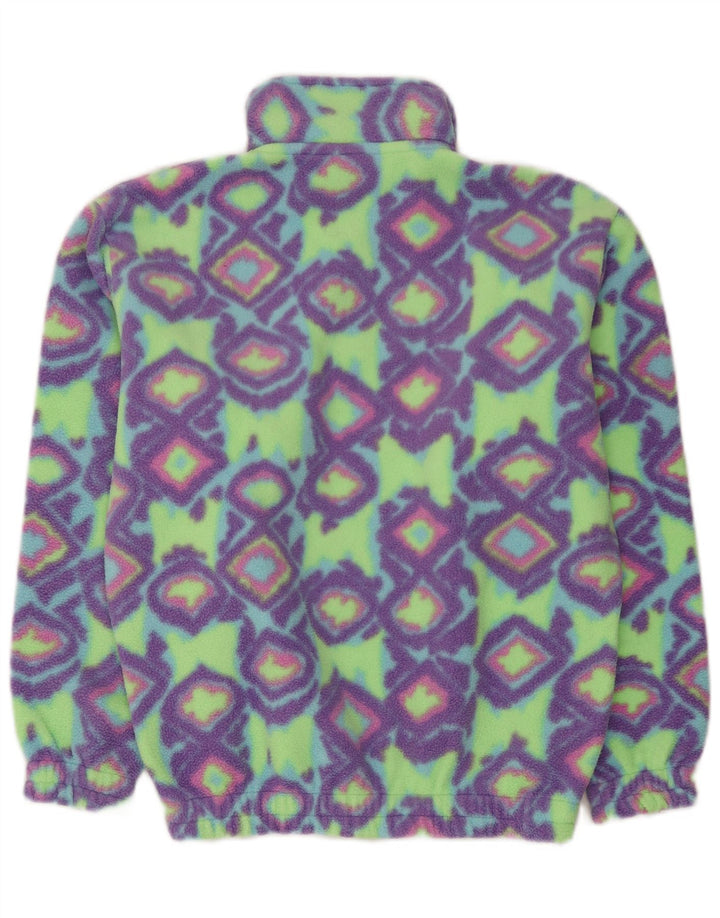 Fila Boys Button Neck Fleece Jumper 13-14 Years Green Geometric Polyester