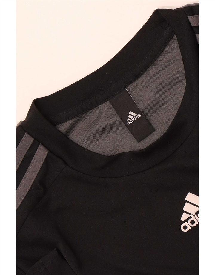 Adidas Mens T-Shirt Top Medium Black Colourblock