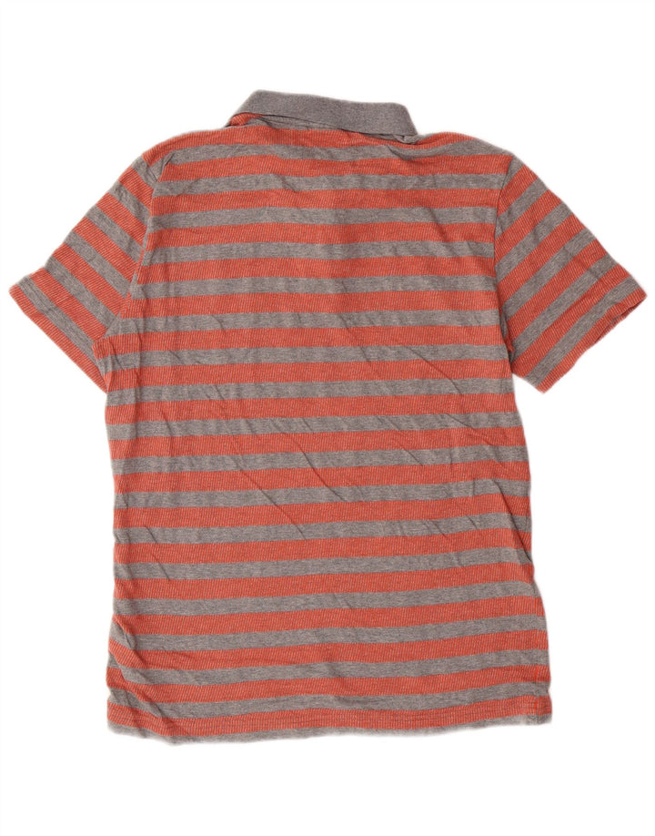 PUMA Mens Polo Shirt Medium Red Striped Cotton