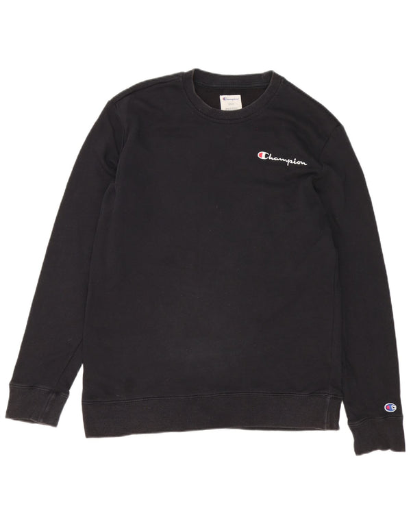 Champion Herre Sweatshirt Jumper Lille Sort Bomuld