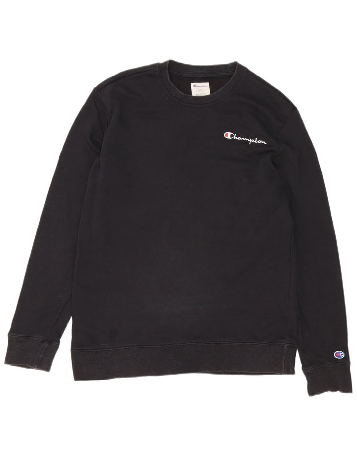 Champion Mens Sweatshirt Jumper Small Black Cotton