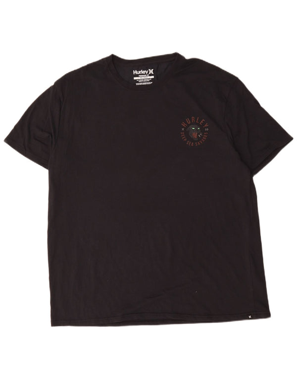 Hurley Mens Premium Fit Graphic T-Shirt Top 2XL Black Cotton