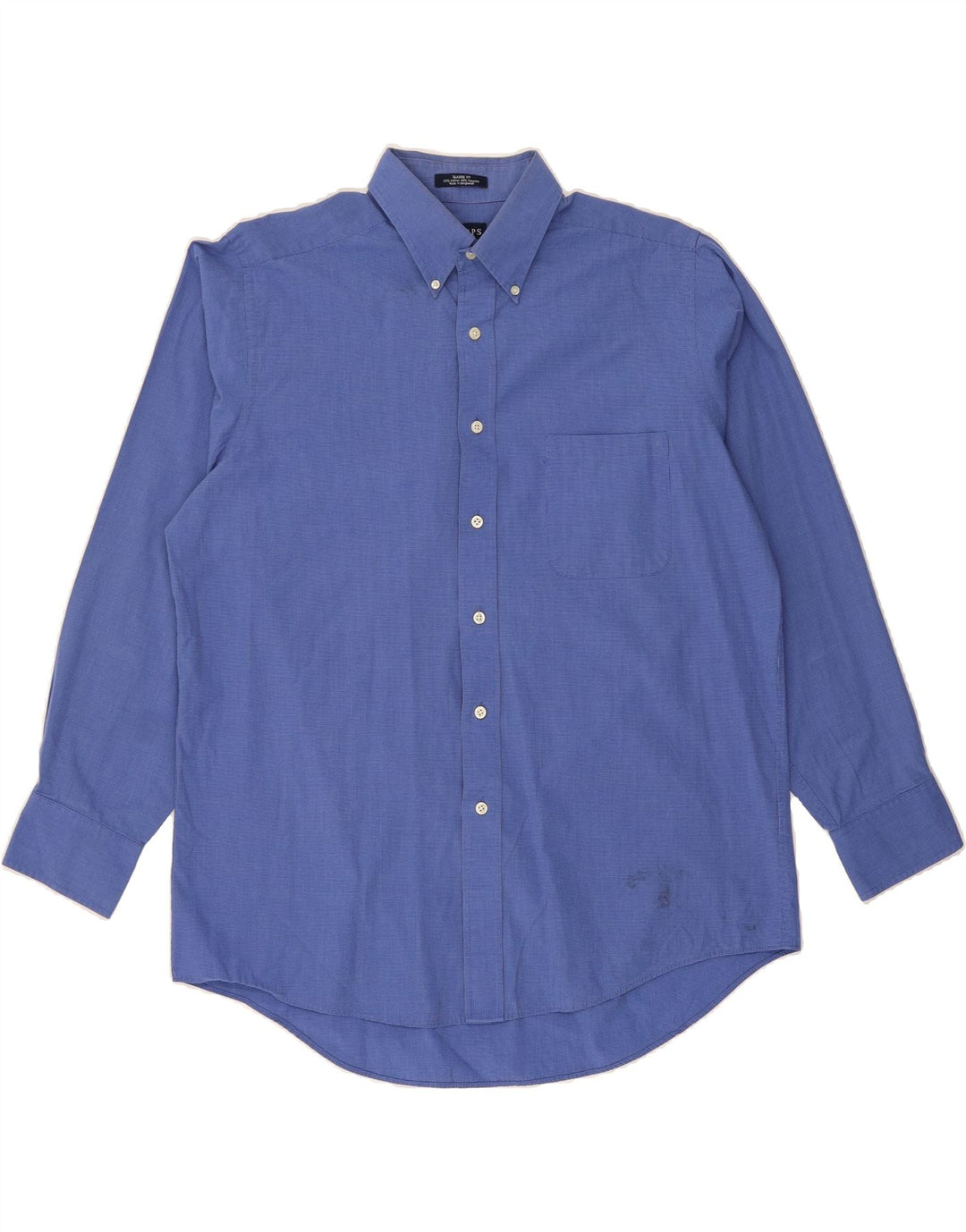 CHAPS Mens Classic Fit Shirt Size 16 1/2 Large Blue Check Cotton Vintage Chaps and Second-Hand Chaps from Messina Hembry 