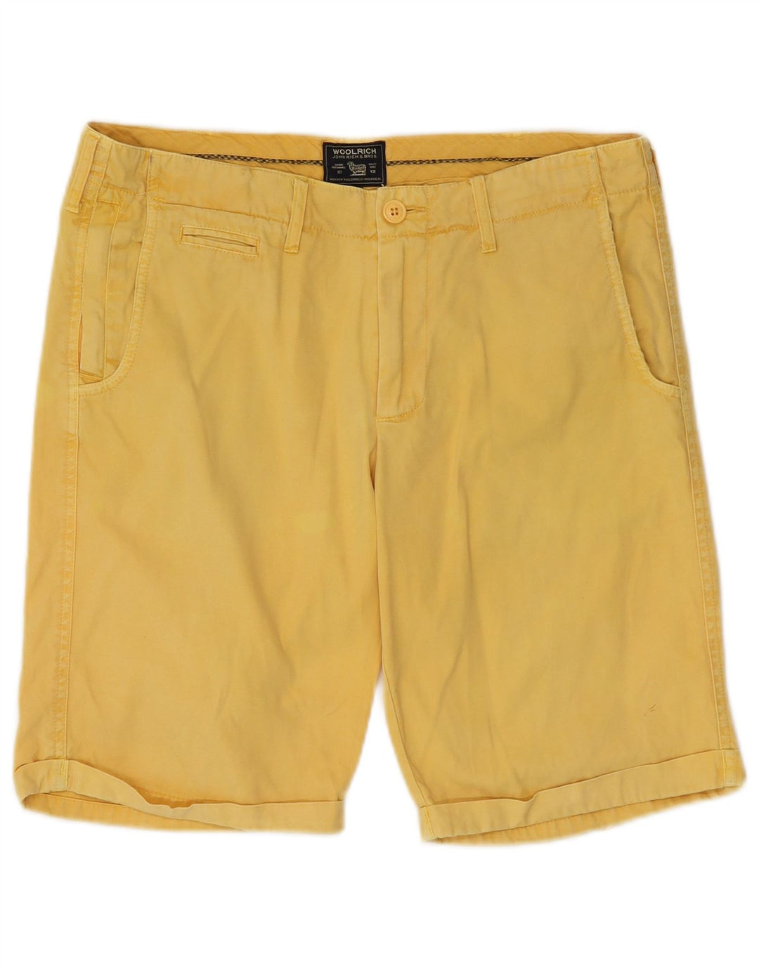 Woolrich Mens Chino Shorts W32 Medium Yellow Cotton