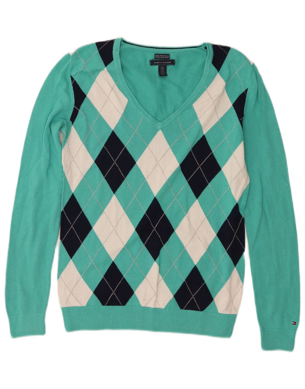 Maglione maglione con scollo a V da donna Tommy Hilfiger UK 6 XS Turchese