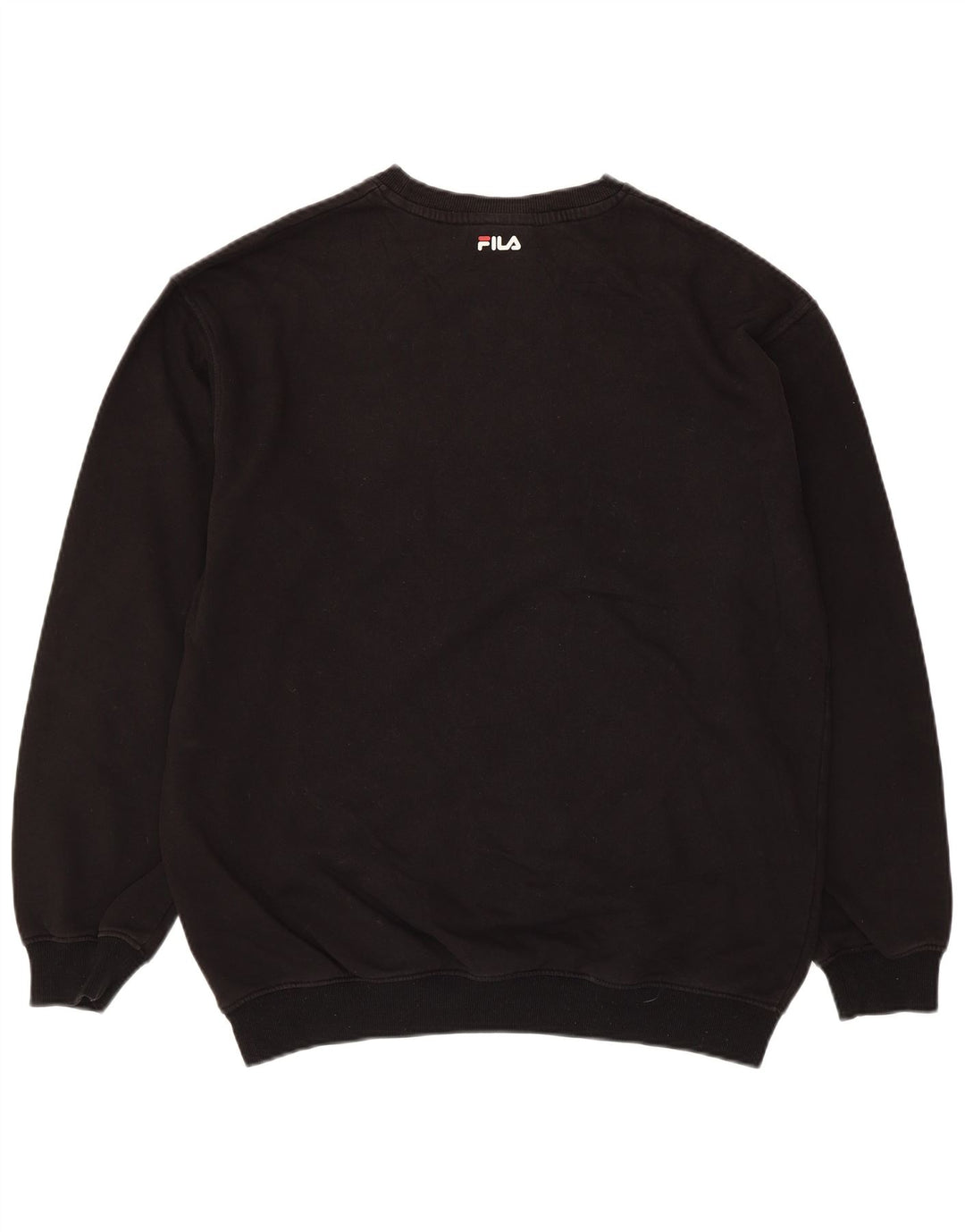 Fila Herren Grafik-Sweatshirt-Pullover aus mittelschwarzer Baumwolle