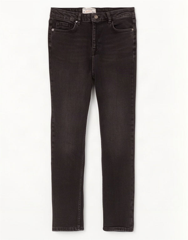 Fat Face Kvinders Kæreste Skinny Jeans UK 10 Small W28 L28 Black Bomuld