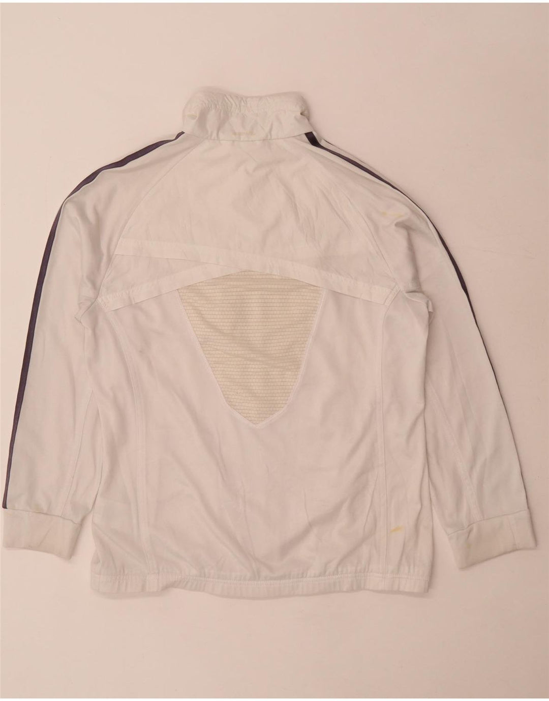Adidas Mujer Climalite Chándal Top Chaqueta UK 14 Grande Blanco Poliéster