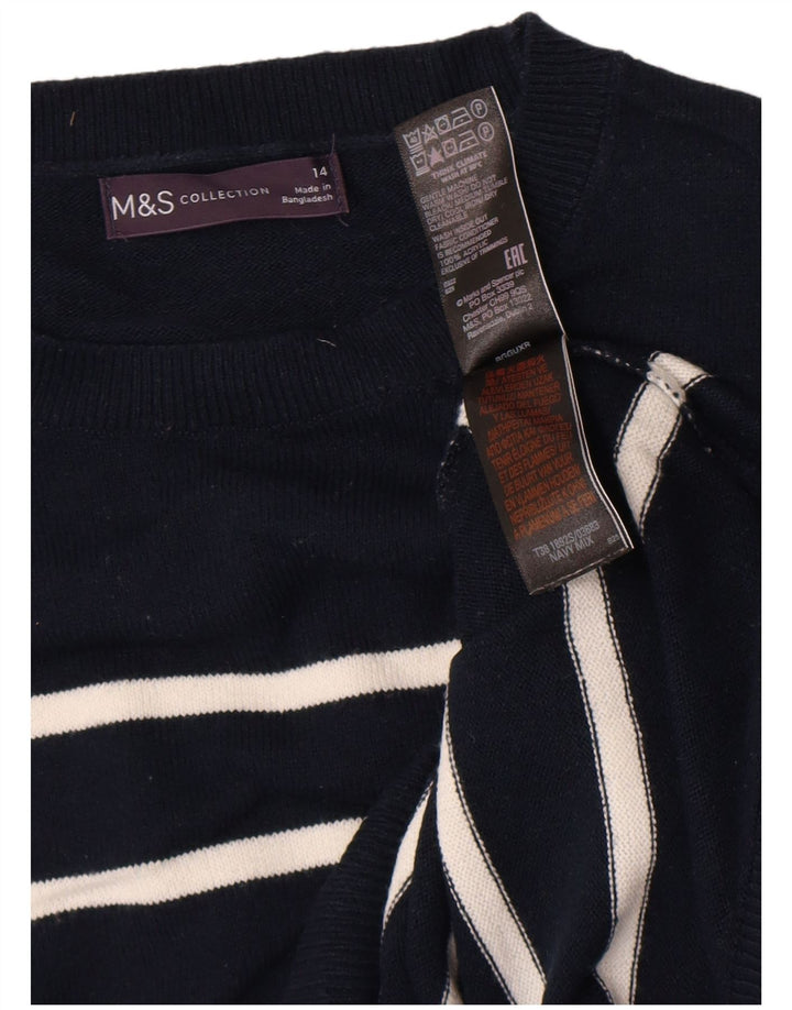 Marks & Spencer Womens Crew Neck Jumper Sweater UK 14 Medium Navy Blue