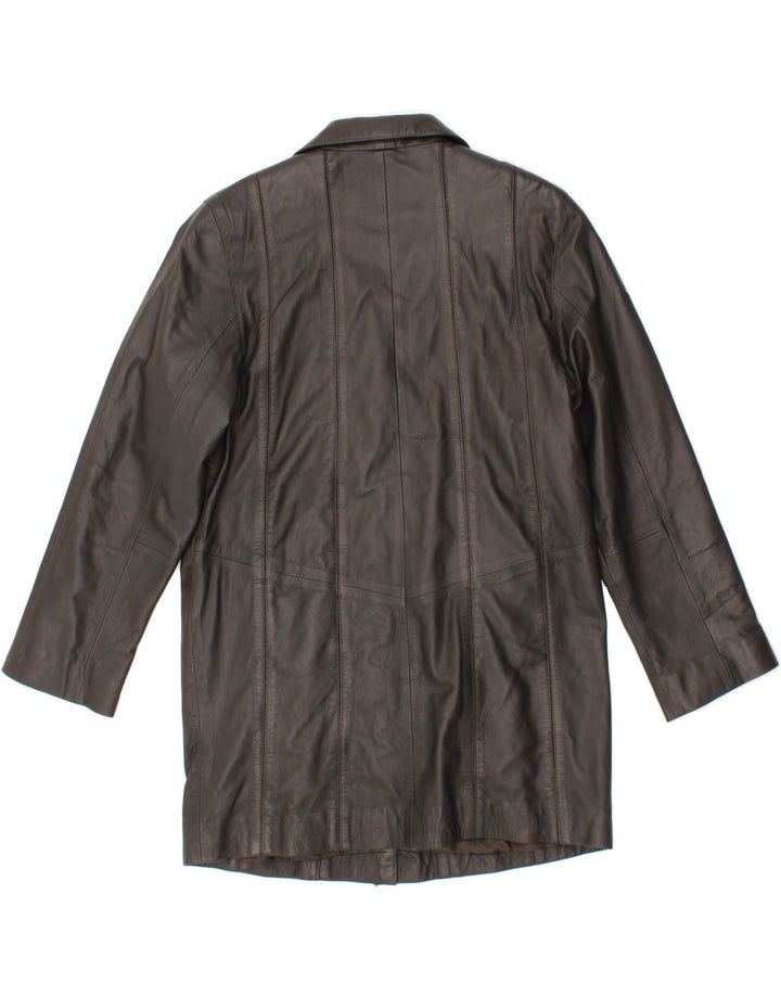 VINTAGE Womens Leather Coat UK 12 Medium  Black Leather Vintage Vintage and Second-Hand Vintage from Messina Hembry 