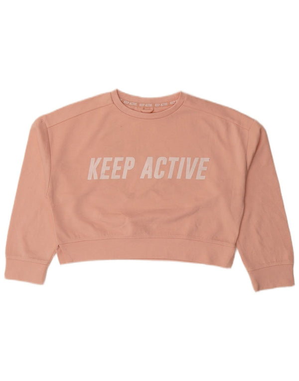 Zara Crop Graphic Sweatshirt-Pullover für Mädchen, 11–12 Jahre, Rosa