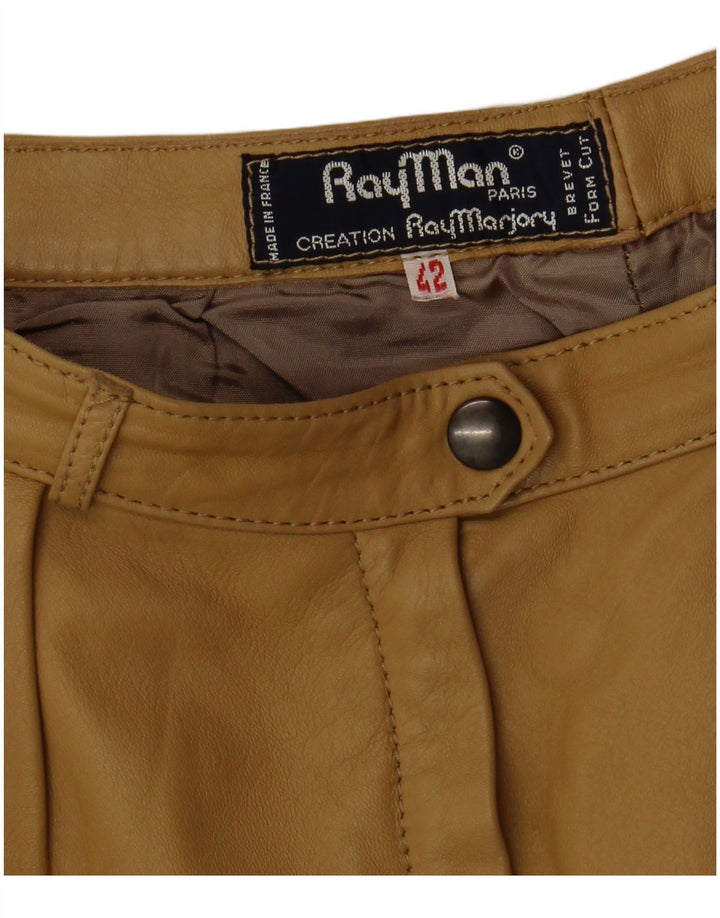 RAY MARJORY Dame Pegged Læderbukser IT 42 Medium W28 L30 Khaki