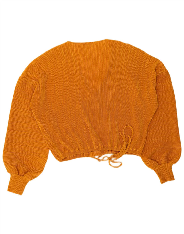 Zara Dame Trafaluc Crop Batwing Bluse Top UK 14 Medium Orange Polyester