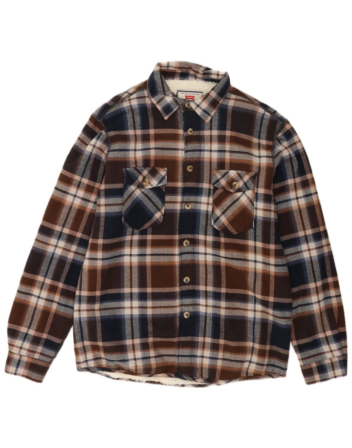 Carrera Mens Lumberjack Flannel Shirt Medium Brown Check