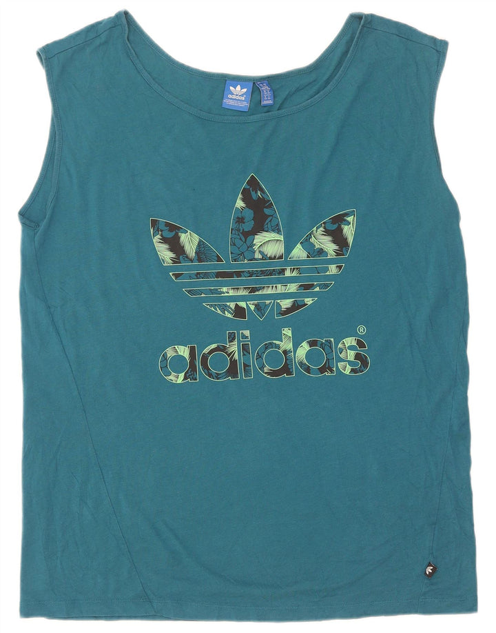 Adidas Damen Graphic Vest Top UK 14 Mittelblau